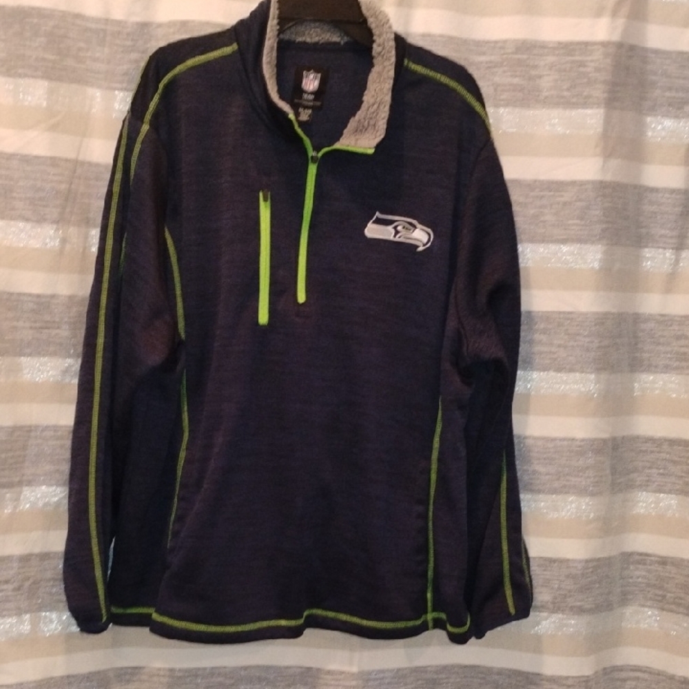 NFL Team Apparel Navy and Green Women's Pullover